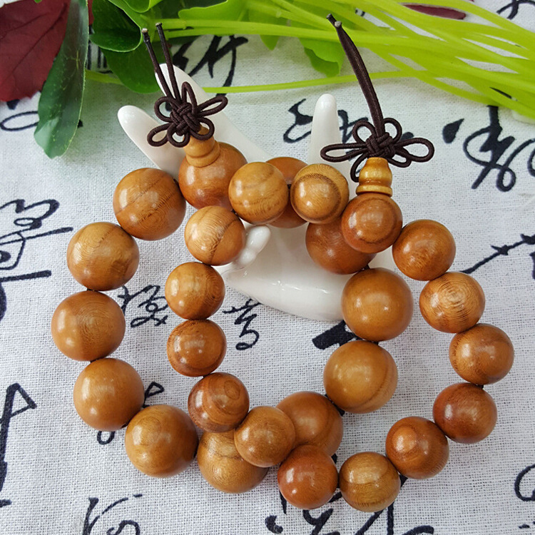 佛珠辟邪抛光工艺天然桃木手串